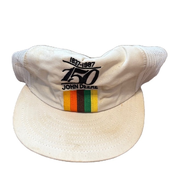 John Deere 150th Anniversary Cap Vintage 1987 Tractor Farming Snap Back Trucker